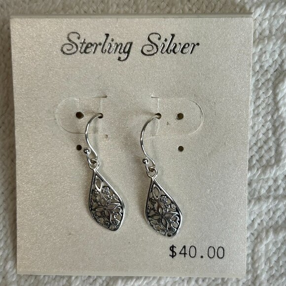 Sterling .925 filigree earrings. NWT. (359) - Picture 1 of 4